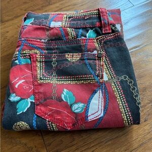 Hot‎ Kiss Skinny Lily Jeans Rose snd Chain Pattern